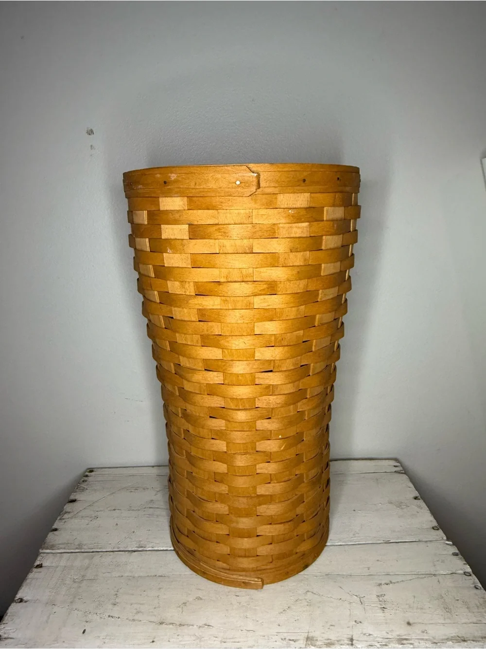 1994 Vtg Longaberger Umbrella Cane Basket Plant Stand w/liner Country Farmhouse
